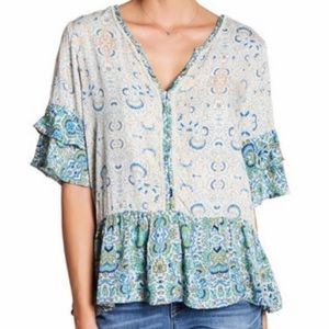 Democracy Ruffle Blouse.  Size L